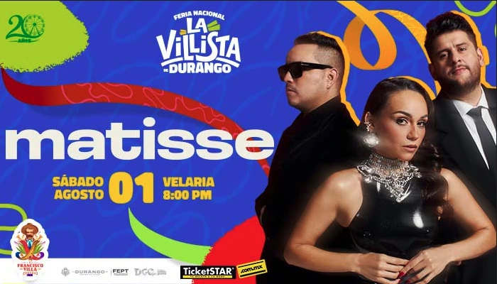 boletos matisse Velaria Feria de Durango 2026